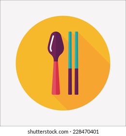 tableware flat icon with long shadow,eps10