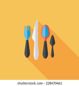 tableware flat icon with long shadow,eps10