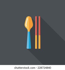 tableware flat icon with long shadow,eps10