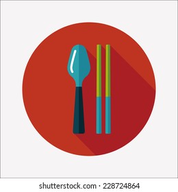 tableware flat icon with long shadow,eps10