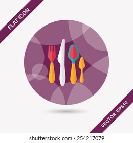 tableware flat icon with long shadow,eps10