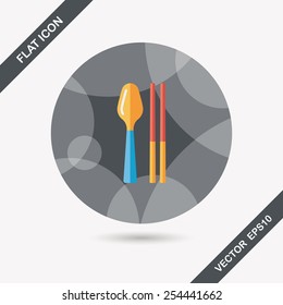 tableware flat icon with long shadow,eps10