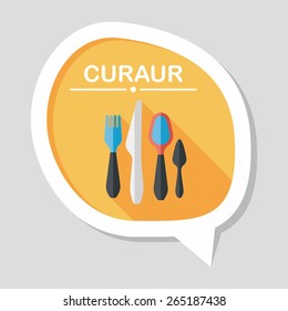 tableware flat icon with long shadow,eps10