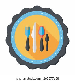 tableware flat icon with long shadow,eps10