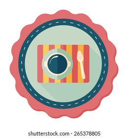 tableware flat icon with long shadow,eps10