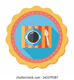 tableware flat icon with long shadow,eps10