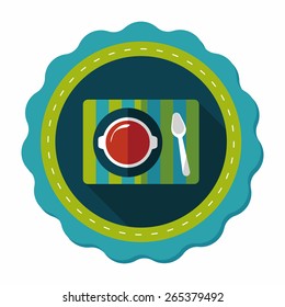 tableware flat icon with long shadow,eps10