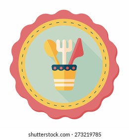 tableware flat icon with long shadow,eps10