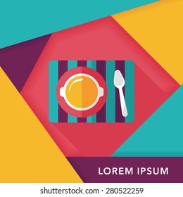 tableware flat icon with long shadow,eps10