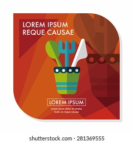 tableware flat icon with long shadow,eps10