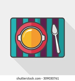 tableware flat icon with long shadow,eps10
