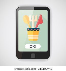 tableware flat icon with long shadow,eps10