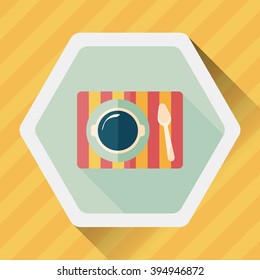 tableware flat icon with long shadow,eps10