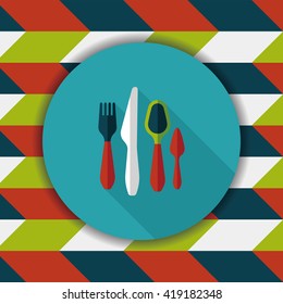 tableware flat icon with long shadow,eps10
