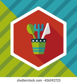 tableware flat icon with long shadow,eps10