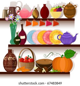 Tableware home on the shelves