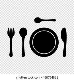 Tableware icon. Black on transparent background.