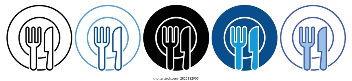 Tableware icon set multiple style