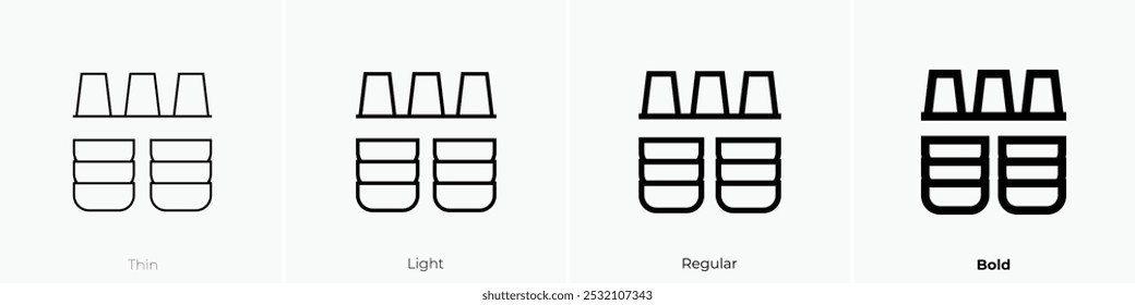 tableware icon. Thin, Light Regular And Bold style design isolated on white background