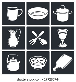 Tableware Icons set