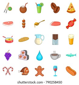 Tableware icons set. Cartoon set of 25 tableware vector icons for web isolated on white background