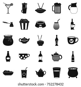 Tableware icons set. Simple set of 25 tableware vector icons for web isolated on white background