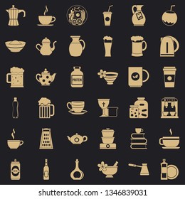 Tableware icons set. Simple style of 36 tableware vector icons for web for any design