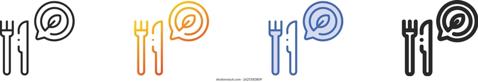 tableware icon.Thin Linear, Gradient, Blue Stroke and bold Style Design Isolated On White Background