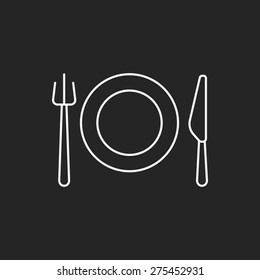 tableware line icon