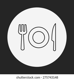 tableware line icon