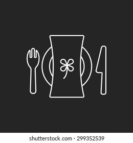 tableware line icon