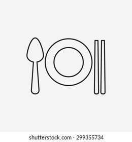tableware line icon