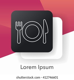 tableware line icon