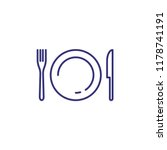 Tableware line icon. Dinner, utensil, table setting. Restaurant concept. Vector illustration can be used for topics like food, kitchen equipment, catering
