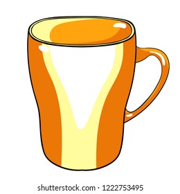 tableware mug cup with handle vector illustration