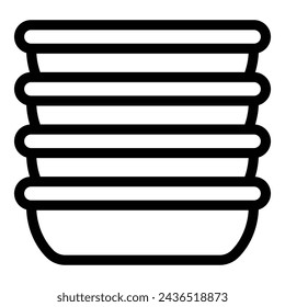 Tableware platter icon outline vector. Serving food equipment. Dinner service dishes