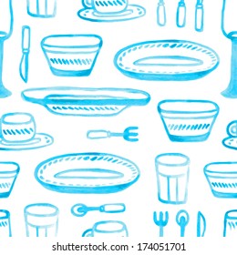 tableware seamless pattern