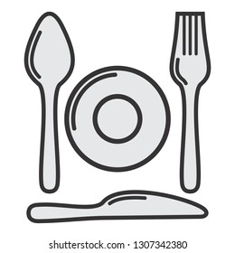 Tableware set filled icon