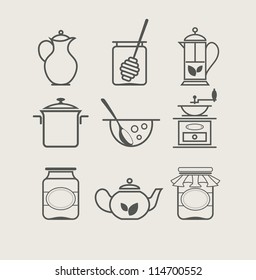 tableware set icon vector illustration