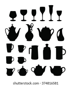 tableware silhouette vector