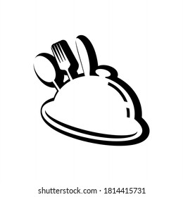 
tableware, spoon, fork, knife and pot lid illustration design