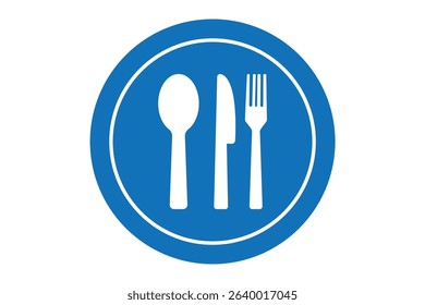 Tableware thin line icon set of fork, knife, spoon. cutlery knife, spoon and plate icons.