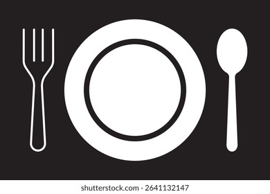 Tableware thin line icon set of fork, knife, spoon. Logotype menu. Cutlery and crockery sign. Flat style eating utensils symbol collection. Cutlery icon. restaurant business concept eps 10