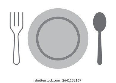 Tableware thin line icon set of fork, knife, spoon. Logotype menu. Cutlery and crockery sign. Flat style eating utensils symbol collection. Cutlery icon. restaurant business concept eps 10