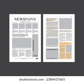 Tabloid newspaper editorial layout design. Tabloid size with bleed.