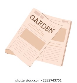 Tabloid print edition. Newspaper with open front page. Vector cartoon illustration isolated on white background.