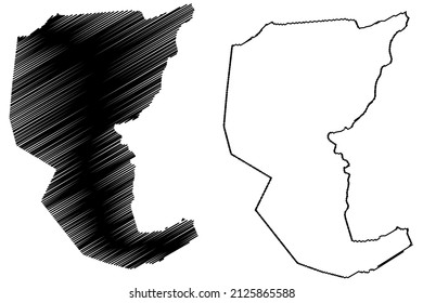 Tabocas do Brejo Velho municipality (Bahia state, Municipalities of Brazil, Federative Republic of Brazil) map vector illustration, scribble sketch Tabocas do Brejo Velho map