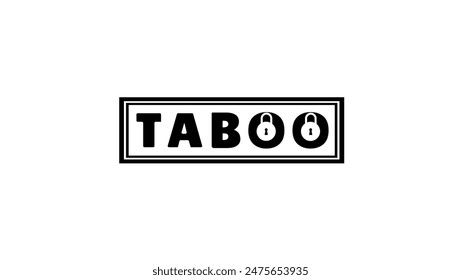 taboo stamp, black isolated silhouette