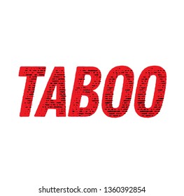 TABOO stamp on white