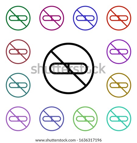 Taboos prohibition multi color style icon. Simple thin line, outline vector of ban icons for ui and ux, website or mobile application